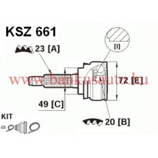 Féltengely csukló készlet Suzuki Swift, LPR KSZ661